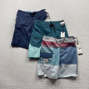 Lot x 3 Bulk Ripcurl Board Shorts Boys Youth Sz 22 Surf Beach Skate NWT Read